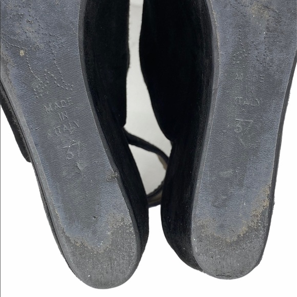 Marni Black Suede Platform PeepToe Slingback Wedge - Picture 5 of 11